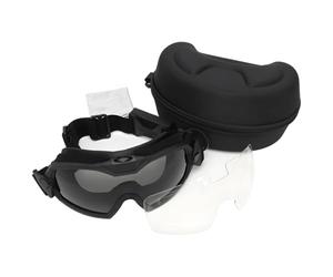 Lunettes Airsoft armées avec Ventilateur et étui, Lunettes de tir à 3 Vitesses réglables, antibuée, lentille Transparente Incluse, Protection Coupe-Vent Contre Le Sable pour Jeu CS extérieur