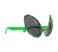 Lunettes Alien de Fête Halloween, Strass Colorés, Grand Format, Vert | Légères et Confortables, Ajustement Sûr Plupart des Visages, Accessoire Photobooth, 15x14,5x9cm