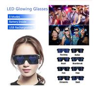Lunettes Allumées - USB Rechargement Des Lunettes Lumineuses Avec 10 Motifs | 4 Nuances De Fête À LED Avec 164 Perles | Jouet Décoratif Néon Pour Les Événements De Concert De La Boîte De Nuit Du Carna