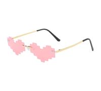 Lunettes amusantes en forme de cœur - Lunettes en forme de cœur en mosaïque - Colorées, sans bordures, montantes et amusantes - Pour adultes et