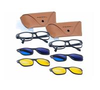 Pearl 2 lunettes anti lumière bleue avec 2 sur-lunettes magnétiques et 2 protections