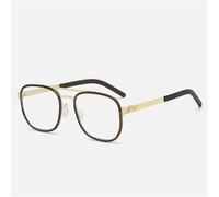 Lunettes anti-lumière bleue rétro pour hommes, monture en métal antidérapante, ultra-légère, thé doré, C