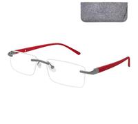 Lunettes anti-lumière bleue sans monture rouges +1,5, mots croisés