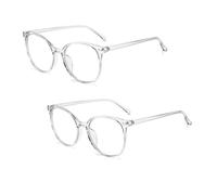 Lunettes Anti Lumiere Bleue Transparente Monture Blanche Ecran Gaming 2pcs | Monture transparente legere, protection ecran bleu, lunette de repos, fausse lunette sans correction, lot de 2