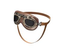 Lunettes antiques pour chien avec sangles réglables en cuir et verres en polycarbonate coupe-vent pour aventures en plein air et plage, voyage, animal domestique