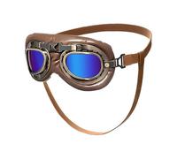 Lunettes antiques pour chien avec sangles réglables en cuir et verres en polycarbonate coupe-vent pour les aventures en plein air et les voyages