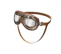 Lunettes antiques pour chien avec sangles réglables en cuir et verres en polycarbonate coupe-vent pour aventures en plein air et plage, voyage, chien rétro pour fêtes