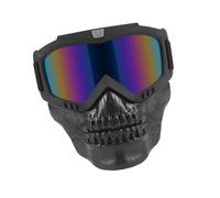 Lunettes avec couverture inférieure du visage, design amovible, lentille et cadre en TPU ventilé pour le ski et les voyages en plein air, lunettes de moto, housse amovible pour ski hors route