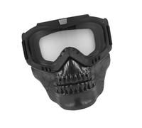Lunettes avec couverture inférieure du visage, design amovible, lentille et cadre en TPU ventilé pour le ski et les voyages en plein air, lunettes de moto, housse amovible pour ski hors route