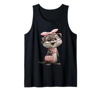 Lunettes Baby Otter Kawaii Personnage Rose Léopard Portrait Débardeur