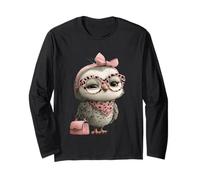 Lunettes Bébé Hibou Kawaii Oiseau Personnage Léopard Rose Portrait Manche Longue