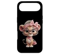 Lunettes Bébé Lion Cub Personnage Kawaii Léopard Rose Portrait Coque pour iPhone Air