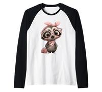 Lunettes bébé Paresseux Kawaii léopard Rose Portrait Graphique Manche Raglan