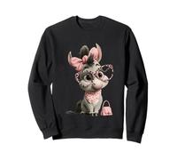 Lunettes Bébé Poney Kawaii Cheval Rose Léopard Portrait Graphique Sweatshirt
