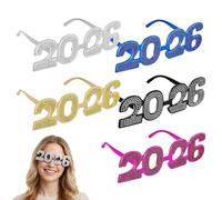 Lunettes Bling Festival - Nuances scintillantes Happy New Year, lunettes de fête décoratives, kit de nouveauté de cinq pièces | Ensemble d'accessoires de costume ludique pour amis, parents, collègues,