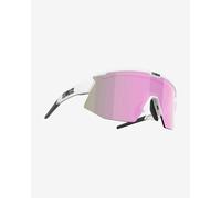 Lunettes Bliz Breeze Small blanches avec verres roses clairs.