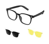 Lunettes Bluetooth intelligentes avec IA, Casque Bluetooth intégré, Lunettes de Soleil avec Filtre Anti-lumière Bleue et Protection UV, étanchéité IP54,Multiple-Lenses