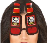 Lunettes Bouteille de Bière Enterrement de Vie de Jeune Fête Lunettes Accessoires Drôles Thème Fête Plaisir Bière Humour Accessoire, Couleur : Rouge