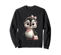 Lunettes Carrées Bébé Pingouin Kawaii Rose Léopard Portrait Sweatshirt