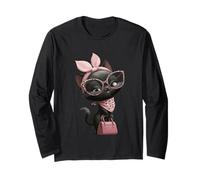 Lunettes Chaton Chat Léopard Rose Girly Glam Kawaii Graphic Manche Longue