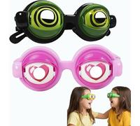 Lunettes clignotantes cinétiques Crazy Eyes pour enfants, Halloween, anniversaire, cosplay (vert + rose)