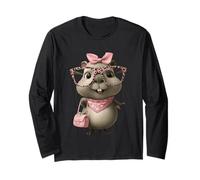 Lunettes Cochon d'Inde Cavy Pink Leopard Graphic Girly Glam Manche Longue