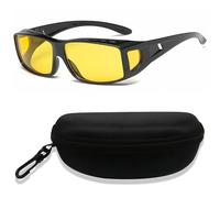 Lunettes Conduite de Nuit Polarisées - Lunette Vision Nocturne Anti Eblouissement avec Etui Lunettes, Surlunettes Conduite de Nuit Homme Femme, Lunette Jaune pour Conduire Sécurisé, Ultra Léger