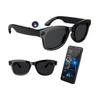 Lunettes connectées IA avec caméra, ChatGPT intégré,traduction,commande vocale,Wi-Fi 4.0,Bluetooth 5.3,prise de vue HD, lunettes de soleil intelligentes pour les voyages,la musique et les appels,B