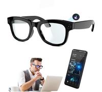 Lunettes connectées IA, avec caméra HD 500 W et Haut-parleurs, Commande vocale, Wi-FI et Bluetooth 5.3, Lunettes de Traduction intelligentes avec Application, écoute de Musique et appels.,A