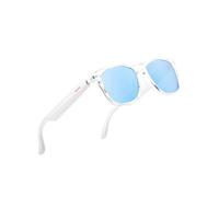 Lunettes Connectées Mogie Dione Verres Teintés UV-A/UV-B Bluetooth Conduction Osseuse Blanc/Bleu