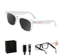 Lunettes Connectées NesstHub, Lunettes de Soleil Sans fil à Technologie Super Black, Lunettes de Traduction Bluetooth IA, Caméra à Distance, Lecture de Musique (White-Sun Lens)