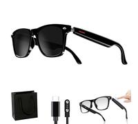 Lunettes Connectées NesstHub, Lunettes de Soleil Sans fil à Technologie Super Black, Lunettes de Traduction Bluetooth IA, Caméra à Distance, Lecture de Musique (Black-Sun Lens)