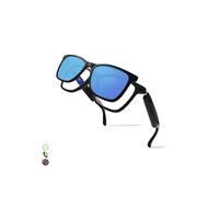 Lunettes connectées noires et bleues, appel Bluetooth, assistant vocal, télécommande pour appareil photo, verres solaires magnétiques, design lég