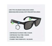 Lunettes connectées tendance avec verres polarisés et filtre anti-lumière bleue, micro intégré pour appels et musique | Compatibles