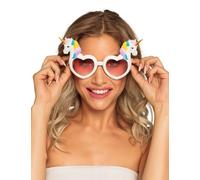 Lunettes courtes avec licornes pour adultes blanches