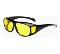 Lunettes Cyclisme de Nuit Anti-Éblouissement - Verres Jaunes Vision Nocturne - Sur-lunettes pour Lunettes de Vue - Protection Latérale Vent/Insectes - Mixte Adulte - Straße Tech Noir
