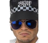 Lunettes d'aviateur bleues de miroir bleues G