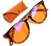 Lunettes de blocage de la lumière bleue orange pour un meilleur sommeil - Lunettes de protection de la lumière bleue à 99,5 % pour homme et femme - Lunettes anti-migraine - Lunettes de jeu - FL 41