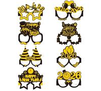 Lunettes De Bonne Année | 8 Pièces Accessoires Pour Photobooth De Fête - Lunettes De Fête Pour Les Célébrations - Pour Adolescents Et Adultes, Fêtes Nocturnes, Dîners De Bureau, Chant De Noël Et Événe