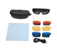 Lunettes de Caméra 3840x2160 4K, Lunettes de D'enregistrement Vidéo Intelligentes 2048x1152 30FPS, Lunettes d'action pour Sports de Plein Air avec 4 Paires D'objectifs de
