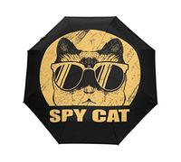 Lunettes De Chat Espion Parapluie Pliant Ouverture et Fermeture Automatique Protection UV Parapluies Pliant Coupe-Vent Ultra-léger pour Voyager Plage Femmes Enfants Fille