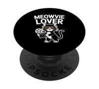 Lunettes de cinéma Meowvie Lover Cat avec Moulinet et Clapperboard PopSockets PopGrip Adhésif