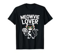 Lunettes de cinéma Meowvie Lover Cat avec Moulinet et Clapperboard T-Shirt Graphique avec Valeur