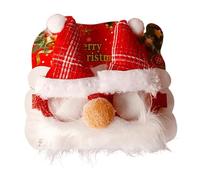 Lunettes de costume de Père Noël - Lunettes en peluche de Père Noël - Accessoires amusants - Décorations de festival - Lunettes de Père Noël pour Noël