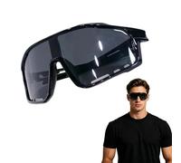 Lunettes de course - Transition adaptative à la lumière, visière transparente de 14,2 cm de large, pare- réactif, unisexe, bloqueur en polycarbonate de 6 cm de hauteur | Optique de baseball pour