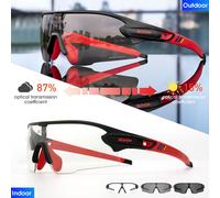 Lunettes De Cyclisme Lunettes De Soleil De Cyclisme Photochromiques Rouges Uv400 Lunettes De Vélo En Plein Air Lunettes De Sport Lunettes Foncées Lunettes De Vélo Lunettes - Type Photochromic-1lens #C