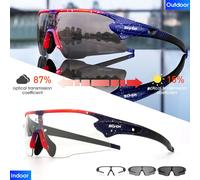 Lunettes De Cyclisme Lunettes De Soleil De Cyclisme Photochromiques Rouges Uv400 Lunettes De Vélo En Plein Air Lunettes De Sport Lunettes Foncées Lunettes De Vélo Lunettes - Type Photochromic-1lens #A