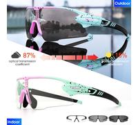 Lunettes De Cyclisme Lunettes De Soleil De Cyclisme Photochromiques Rouges Uv400 Lunettes De Vélo En Plein Air Lunettes De Sport Lunettes Foncées Lunettes De Vélo Lunettes - Type Photochromic-1lens #E