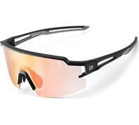 Lunettes de cyclisme photochromiques Rockbros avec protection UV et insert correcteur verres orange - noir