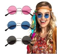 Lunettes de Déguisement - BOLAND - Style John Lennon - Lot de 3 - Verres Teintés - Gris, Argent